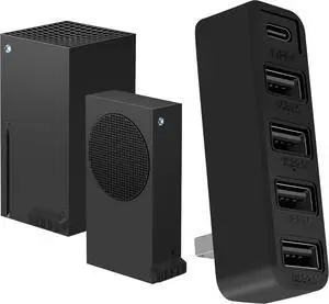 Joso 5 Ports USB Hub 2.0 for Xbox Series X & S, USB Splitter Expansion Adapter with Type-C for Controller Charger, Keyboard, Mouse & More - Black Joso 5 Ports USB Hub 2.0 for Xbox Series X & S, USB Splitter Expansion Adapter with Type-C for Controller Charger, Keyboard, Mouse & More - Black