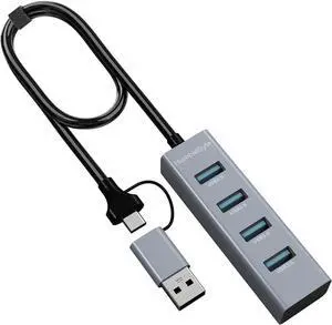 HumbleByte 4-Port USB 3.0 Hub,Aluminum USB Port Extender, 2 Ft Long Cable, 5Gpbs Data Transfer, Gray, for Windows PC, Laptop, MacBook, MAC, Mobile HDD, Mouse, Keyboard, Flash Drive,and More... HumbleByte 4-Port USB 3.0 Hub,Aluminum USB Port Extender, 2 Ft Long Cable, 5Gpbs Data Transfer, Gray, for Windows PC, Laptop, MacBook, MAC, Mobile HDD, Mouse, Keyboard, Flash Drive,and More...