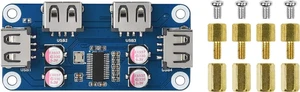 Waveshare USB HUB Board Type B Compatible with Raspberry Pi Series Onboard Four USB 2.0 Ports Waveshare USB HUB Board Type B Compatible with Raspberry Pi Series Onboard Four USB 2.0 Ports