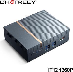 Chatreey IT12 Mini PC Intel i7 1360P 12Cores 16Threads,Mini Gaming Desktop Compuer,Build in Thunderbolt 4, 2x2.5G Intel Ethernet,4x4K Output, 16G RAM 1TB PCIE 4.0 SSD,WiFi 6 Windows 11Pro