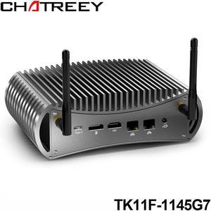 Chatreey TK11-F Fanless Mini PC 11th Intel Core i5 1145G7 16G DDR4 3200Mhz RAM 1TB NVMe SSD Thunderbolt 4 Computer Dual LAN Firewall Server