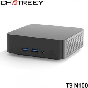 Chatreey T9 Mini PC intel N100 Ultra Small Pocket Computer 16G RAM 512G SSD 4x4K@60GHZ Output 2xTYPE-C Support Auto Power On
