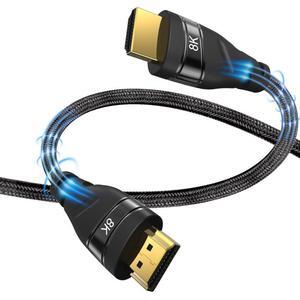 Cavo HDMI 2.1 8K DGTRD 2m: Nylon Intrecciato, 48Gbps, HDR EARC, Ultra HD 7680x4320 Per PS5 E Xbox