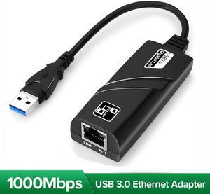 AUBEAMTO Plug & Play USB to Ethernet Adapter Laptop PC Gigabit Ethernet LAN Network Adapter (USB 3.0 to Gigabit Ethernet, Ethernet to USB, Ethernet Adapter for Laptop) Supporting 10/100/1000Mbps