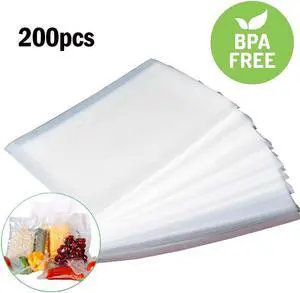 200 Quart 8"x12" 4 mil Embossed Food Vacuum Sealer Bags - Great for Food Saver