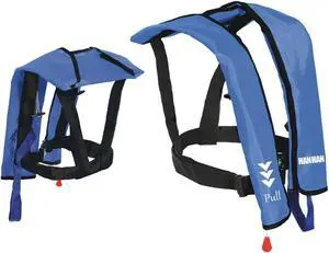 HANHAN Manual Inflatable Life Jacket Vest Manual  CE, PFD ,CCS Certificated Blue with 33 CO2 Cylinder Ready To Use