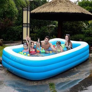 10FT Air Inflatable Swim Pool Above Ground Set Center Ground Camping Pool