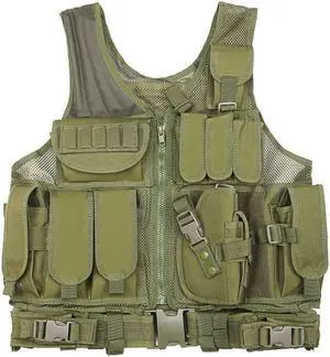 LDLC Loaded Gear Tactical Vest Right Hand w/ Holster adjustable HUNTING VEST Green