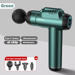 super light 6speeds Massage Gun Percussion Massager Deep Tissue Muscle Relax 8H power good for travel Green