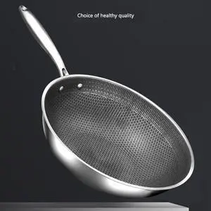 LDLC 12 inch Hybrid Stainless Steel Wok, double side Nonstick #304 stainless steel