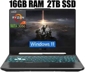 ASUS TUF A15 Gaming Laptop, 15.6" Full HD 144Hz Display, AMD Ryzen 7 7435HS 8 cores Processor, NVIDIA GeForce RTX 3050 4GB GDDR6, RGB Backlit KB, Wi-Fi 6, 16GB DDR5 2TB PCIe SSD, Windows 11 ASUS TUF A15 Gaming Laptop, 15.6" Full HD 144Hz Display, AMD Ryzen 7 7435HS 8 cores Processor, NVIDIA GeForce RTX 3050 4GB GDDR6, RGB Backlit KB, Wi-Fi 6, 16GB DDR5 2TB PCIe SSD, Windows 11
