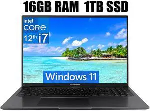 ASUS Vivobook 16 Laptop, 16" WUXGA (1920 X 1200) Display, Intel Core i7-1255U 10 Cores Processor, Intel Iris Xe Graphics, Webcam, HDMI, Wi-Fi, 16GB DDR4  1TB PCIe SSD, Windows 11