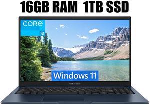 ASUS Vivobook 15 Laptop, 15.6" FHD (1920 x 1080) Display, Intel Core i3-1215U 6 cores Processor, Intel UHD Graphics, Wi-Fi 5, Bluetooth, 16GB DDR4  1TB PCIe SSD, Windows 11