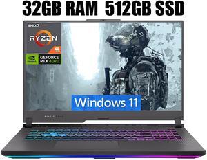 ASUS ROG Strix G17 Gaming Laptop, 17.3" QHD 240Hz, AMD Ryzen 9 7945HX 16-Cores Processor, NVIDIA GeForce RTX 4070 8GB Graphics, Wi-Fi 6E Black RGB Backlit, 32GB DDR5 512GB PCIe SSD, Windows 11 ASUS ROG Strix G17 Gaming Laptop, 17.3" QHD 240Hz, AMD Ryzen 9 7945HX 16-Cores Processor, NVIDIA GeForce RTX 4070 8GB Graphics, Wi-Fi 6E Black RGB Backlit, 32GB DDR5 512GB PCIe SSD, Windows 11