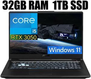 ASUS TUF F17 Gaming Laptop, 17.3" 144Hz FHD Display, Intel Core i5-11400H 6 Cores Processor, GeForce RTX 3050 4GB GDDR6 Graphics, Wi-Fi 6, 32GB DDR4  1TB PCIe SSD, Windows 11