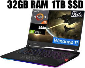 ASUS ROG Strix 15 Gaming Laptop, 15.6" 300Hz FHD Display, AMD Ryzen 9 5900HX 8 cores Processor, NVIDIA GeForce RTX 3080 8GB GDDR6, RGB Keyboard, 32GB DDR4  1TB PCIe SSD, Windows 11