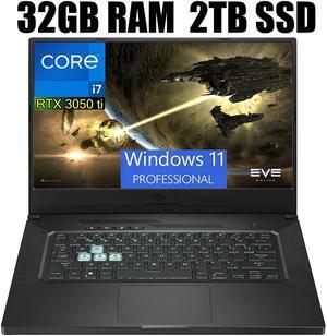 ASUS TUF Dash 15 Ultra Slim Gaming Laptop, 15.6" 144Hz FHD, Intel Core i7-11370H 4 cores, NVIDIA GeForce RTX 3050 Ti 4GB GDDR6, Wi-Fi 6, Thunderbolt 4, 32GB DDR5 2TB PCIe SSD, Windows 11 Pro ASUS TUF Dash 15 Ultra Slim Gaming Laptop, 15.6" 144Hz FHD, Intel Core i7-11370H 4 cores, NVIDIA GeForce RTX 3050 Ti 4GB GDDR6, Wi-Fi 6, Thunderbolt 4, 32GB DDR5 2TB PCIe SSD, Windows 11 Pro