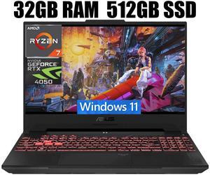 ASUS TUF Gaming A15 Gaming Laptop, 15.6" 144Hz Full HD (1920x1080) Display, AMD Ryzen 7 7735HS 8 Cores, NVIDIA GeForce RTX 4050 6GB GDDR6, Wi-Fi 6E, 32GB DDR5  512GB PCIe SSD, Windows 11