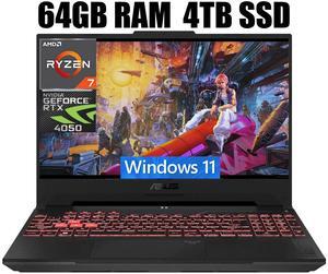 ASUS TUF Gaming A15 Gaming Laptop, 15.6" 144Hz Full HD (1920x1080) Display, AMD Ryzen 7 7735HS 8 Cores, NVIDIA GeForce RTX 4050 6GB GDDR6, Wi-Fi 6E, 64GB DDR5  4TB PCIe SSD, Windows 11