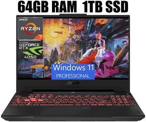 ASUS TUF Gaming A15 Gaming Laptop, 15.6" 144Hz Full HD (1920x1080) Display, AMD Ryzen 7 7735HS 8 Cores, NVIDIA GeForce RTX 4050 6GB GDDR6, Wi-Fi 6E, 64GB DDR5  1TB PCIe SSD, Windows 11 Pro