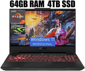 ASUS TUF Gaming A15 Gaming Laptop, 15.6" 144Hz Full HD (1920x1080) Display, AMD Ryzen 7 7735HS 8 Cores, NVIDIA GeForce RTX 4050 6GB GDDR6, Wi-Fi 6E, 64GB DDR5  4TB PCIe SSD, Windows 11 Pro