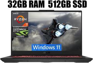 ASUS TUF Gaming A17 Gaming Laptop, 17.3" FHD 144Hz Display, AMD Ryzen 7 7735HS 8 cores processor, NVIDIA GeForce RTX 4050 6 GB GDDR6, Wi-Fi 6, 32GB DDR5  512GB PCIe SSD, Windows 11