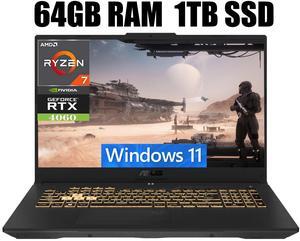 ASUS TUF Gaming A17 Gaming Laptop, 17.3" FHD 144Hz Display, AMD Ryzen 7 7735HS 8 Cores processor, NVIDIA GeForce RTX 4060 8GB GDDR6, Wi-Fi 6 Bluetooth 5.2, 64GB DDR5  1TB PCIe SSD, Windows 11