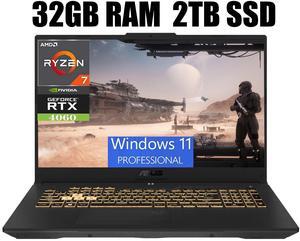 ASUS TUF Gaming A17 Gaming Laptop, 17.3" FHD 144Hz Display, AMD Ryzen 7 7735HS 8 Cores processor, NVIDIA GeForce RTX 4060 8GB GDDR6, Wi-Fi 6 Bluetooth 5.2, 32GB DDR5  2TB PCIe SSD, Windows 11 Pro