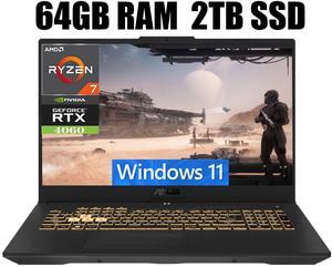 ASUS TUF Gaming A17 Gaming Laptop, 17.3" FHD 144Hz Display, AMD Ryzen 7 7735HS 8 Cores processor, NVIDIA GeForce RTX 4060 8GB GDDR6, Wi-Fi 6 Bluetooth 5.2, 64GB DDR5 2TB PCIe SSD, Windows 11 ASUS TUF Gaming A17 Gaming Laptop, 17.3" FHD 144Hz Display, AMD Ryzen 7 7735HS 8 Cores processor, NVIDIA GeForce RTX 4060 8GB GDDR6, Wi-Fi 6 Bluetooth 5.2, 64GB DDR5 2TB PCIe SSD, Windows 11