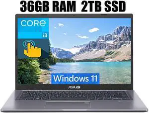 ASUS VivoBook 15 Laptop, 15.6" FHD1920 x 1080 Touchscreen, Intel Core i3-1115G4 2 Cores (up to 4.10 GHz) Processor, Intel UHD Graphics, Fingerprint Reader, 36GB DDR4  2TB PCIe SSD, Windows 11