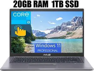 ASUS VivoBook 15 Laptop, 15.6" FHD1920 x 1080 Touchscreen, Intel Core i3-1115G4 2 Cores (up to 4.10 GHz) Processor, Intel UHD Graphics, Fingerprint Reader, 20GB DDR4  1TB PCIe SSD, Windows 11 Pro