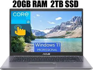 ASUS VivoBook 15 Laptop, 15.6" FHD1920 x 1080 Touchscreen, Intel Core i3-1115G4 2 Cores (up to 4.10 GHz) Processor, Intel UHD Graphics, Fingerprint Reader, 20GB DDR4  2TB PCIe SSD, Windows 11 Pro
