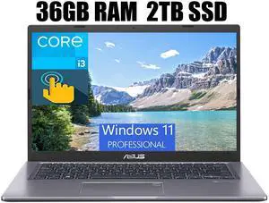 ASUS VivoBook 15 Laptop, 15.6" FHD1920 x 1080 Touchscreen, Intel Core i3-1115G4 2 Cores (up to 4.10 GHz) Processor, Intel UHD Graphics, Fingerprint Reader, 36GB DDR4  2TB PCIe SSD, Windows 11 Pro