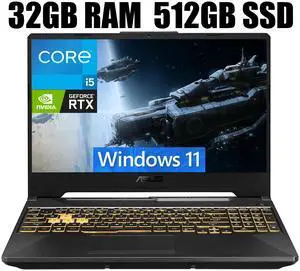 ASUS TUF Gaming F15 Gaming Laptop, 15.6" Full HD (1920 x 1080) 144Hz, Intel Core i5-11400H 6 cores Processor, NVIDIA GeForce RTX 2050 4GB, Thunderbolt 4, 32GB DDR4  512GB PCIe SSD, Windows 11