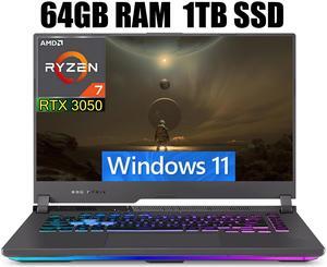 ASUS ROG Strix G17 Gaming Laptop, 17.3" FHD 144Hz Display, AMD Ryzen 7 6800H 8 cores Processor, NVIDIA GeForce RTX 3050 4GB GDDR6, RGB Keyboard, 64GB DDR5  1TB PCIe SSD, Windows 11