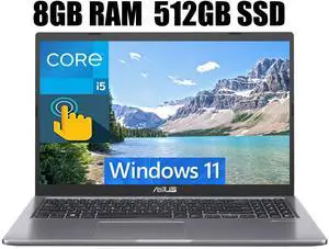 ASUS Vivobook 15 Laptop, 15.6" FHD (1920 x 1080) Touchscreen, Intel Core i5-1135G7 4 Cores Processor, Intel Iris Xe Graphics, Webcam, HDMI, Wi-Fi, 8GB DDR4  512GB PCIe SSD, Windows 11