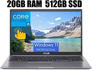 ASUS Vivobook 15 Laptop, 15.6" FHD (1920 x 1080) Touchscreen, Intel Core i5-1135G7 4 Cores Processor, Intel Iris Xe Graphics, Webcam, HDMI, Wi-Fi, 20GB DDR4  512GB PCIe SSD, Windows 11 Pro