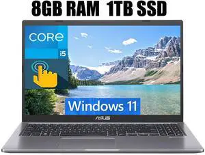 ASUS Vivobook 15 Laptop, 15.6" FHD (1920 x 1080) Touchscreen, Intel Core i5-1135G7 4 Cores Processor, Intel Iris Xe Graphics, Webcam, HDMI, Wi-Fi, 8GB DDR4  1TB PCIe SSD, Windows 11
