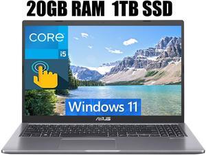ASUS Vivobook 15 Laptop, 15.6" FHD (1920 x 1080) Touchscreen, Intel Core i5-1135G7 4 Cores Processor, Intel Iris Xe Graphics, Webcam, HDMI, Wi-Fi, 20GB DDR4  1TB PCIe SSD, Windows 11