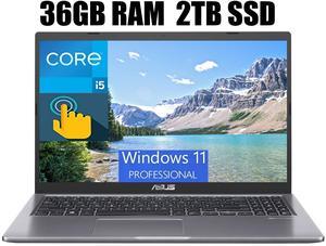 ASUS Vivobook 15 Laptop, 15.6" FHD (1920 x 1080) Touchscreen, Intel Core i5-1135G7 4 Cores Processor, Intel Iris Xe Graphics, Webcam, HDMI, Wi-Fi, 36GB DDR4  2TB PCIe SSD, Windows 11 Pro