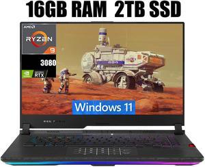 ASUS ROG Strix Scar 15 Gaming Laptop, 15.6" FHD 300Hz Display, AMD Ryzen 9 5900HX 8 cores Processor, NVIDIA GeForce RTX 3080 8GB GDDR6, RGB Keyboard, 16GB DDR4  2TB PCIe SSD, Windows 11
