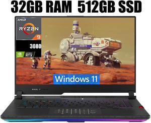 ASUS ROG Strix Scar 15 Gaming Laptop, 15.6" FHD 300Hz Display, AMD Ryzen 9 5900HX 8 cores Processor, NVIDIA GeForce RTX 3080 8GB GDDR6, RGB Keyboard, 32GB DDR4  512GB PCIe SSD, Windows 11