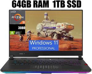 ASUS ROG Strix Scar 15 Gaming Laptop, 15.6" FHD 300Hz Display, AMD Ryzen 9 5900HX 8 cores Processor, NVIDIA GeForce RTX 3080 8GB GDDR6, RGB Keyboard, 64GB DDR4  1TB PCIe SSD, Windows 11 Pro