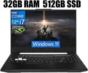 ASUS TUF Dash 15 Gaming Laptop, 15.6" 144Hz Full HD Display, Intel Core i7-12650H 10 Cores Processor, NVIDIA GeForce RTX 3070 8GB GDDR6, Backlit KB, Wi-Fi 6, 32GB DDR5  512GB PCIe SSD, Windows 11