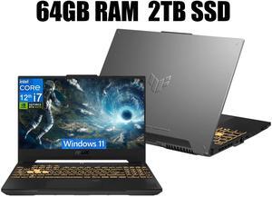 ASUS TUF F15 Gaming Laptop, 15.6'' FHD 144Hz Display, Intel Core i7-12700H 14 Cores Processor, NVIDIA GeForce RTX 4070 8GB GDDR6, Wi-Fi 6, 64GB DDR4  2TB PCIe SSD, Windows 11