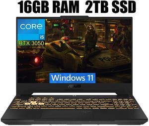 ASUS TUF Gaming F15 Gaming Laptop, 15.6" FHD 144Hz Display, Intel Core i5-12500H 12-Core processor, GeForce RTX 3050 6 GB GDDR6, Backlit Keyboard, Wi-Fi 6, 16GB DDR4  2TB PCIe SSD, Windows 11