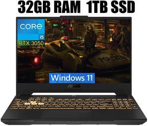 ASUS TUF Gaming F15 Gaming Laptop, 15.6" FHD 144Hz Display, Intel Core i5-12500H 12-Core processor, GeForce RTX 3050 6 GB GDDR6, Backlit Keyboard, Wi-Fi 6, 32GB DDR4  1TB PCIe SSD, Windows 11