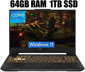 ASUS TUF Gaming F15 Gaming Laptop, 15.6" FHD 144Hz Display, Intel Core i5-12500H 12-Core processor, GeForce RTX 3050 6 GB GDDR6, Backlit Keyboard, Wi-Fi 6, 64GB DDR4  1TB PCIe SSD, Windows 11