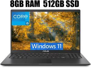 ASUS Vivobook 15 Laptop, 15.6" FHD (1920 x 1080) Display, Intel Core i5-1135G7 4 Cores Processor, Intel Iris Xe Graphics, Wi-Fi + Bluetooth, 8GB DDR4  512GB PCIe SSD, Windows 11