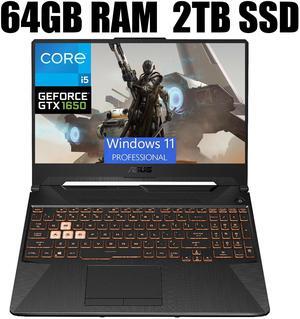 ASUS TUF F15 Gaming Laptop, 15.6" FHD 144Hz Display, Intel Core i5-10300H 4 cores Processor, NVIDIA GeForce GTX 1650 4GB, Wi-Fi 6, 64GB DDR4  2TB PCIe SSD, Windows 11 Pro